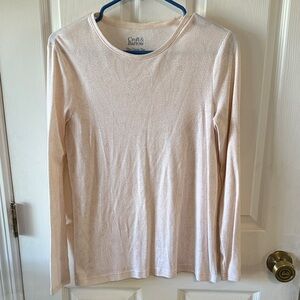 croft & barrow Women's Light Pink Long Sleeve Tee